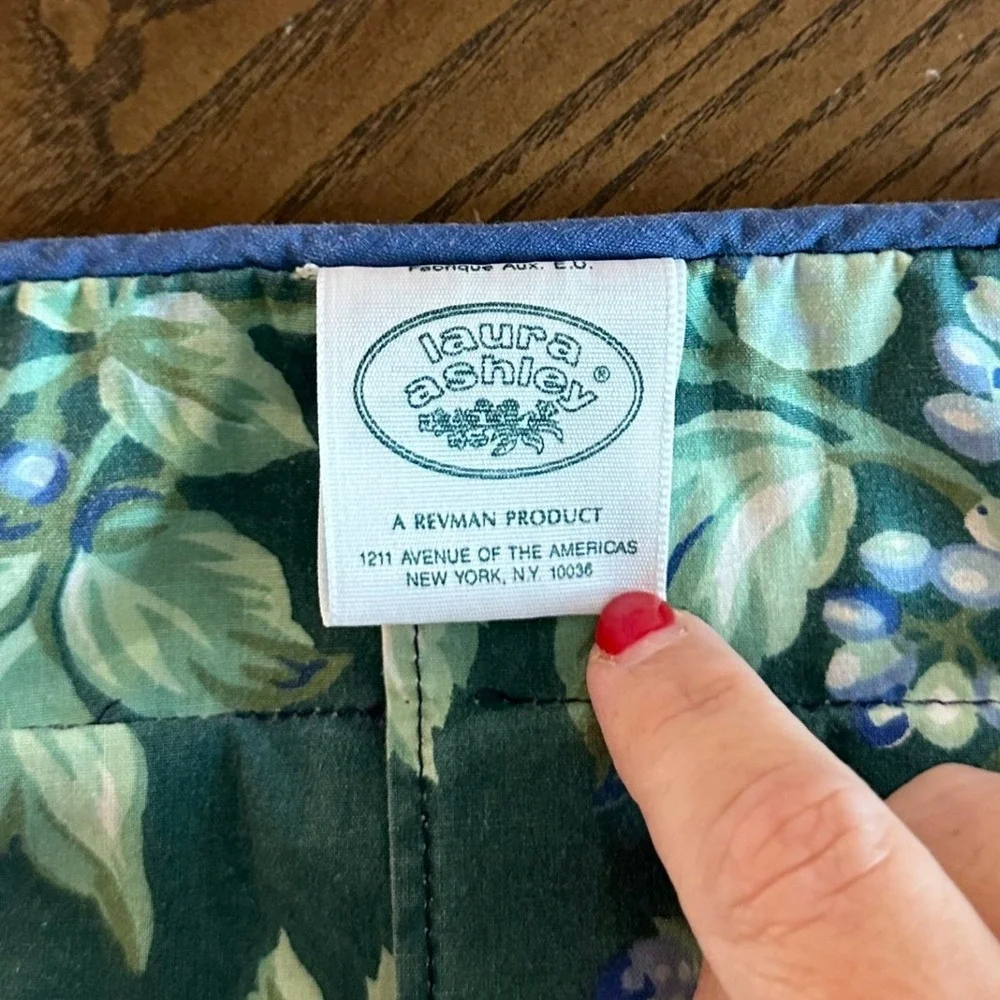 Vintage Laura Ashley Bramble Berry Quilted Boudoir Sham Pillow Cover 12x16